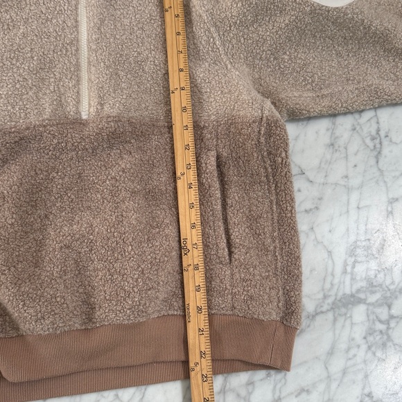 Outdoor Voices Colorblock Mega Fleece 1/2 Zip Oatmeal Amber Sz S - Picture 6 of 10